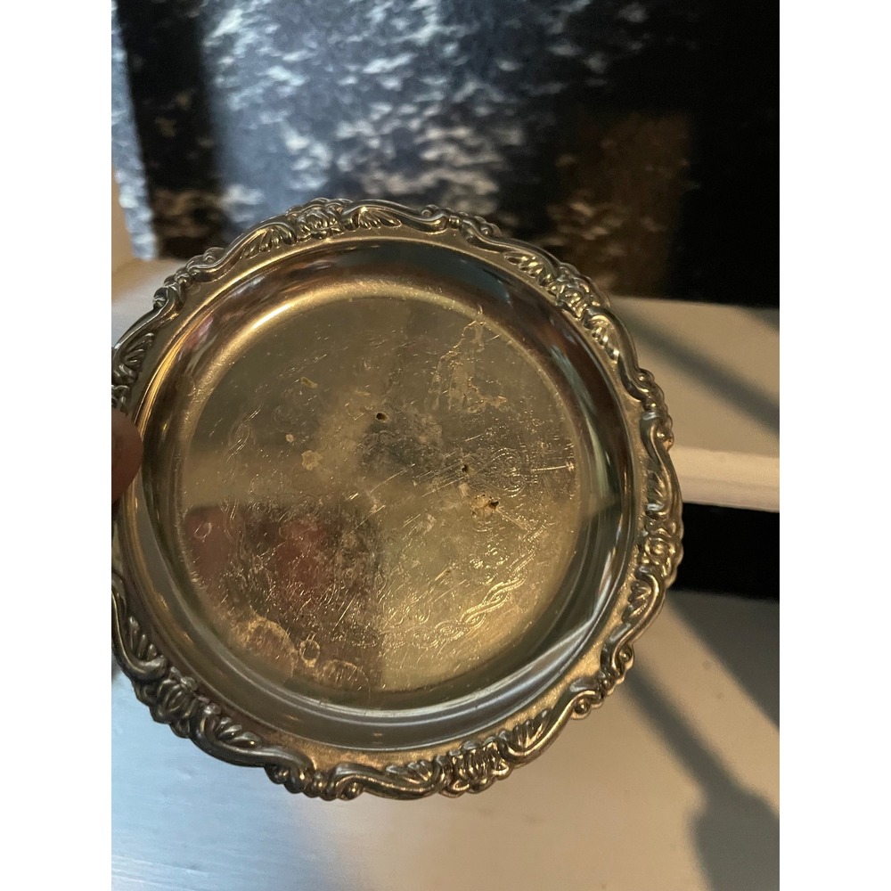 Vintage Ornate‎ Silver Plated Coaster Small Plate Drink Coaster